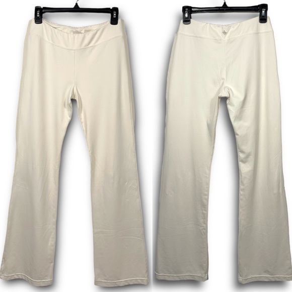 Prana women's yoga pants ivory Medium cotton modal stretch wide bang exercise - Picture 3 of 6